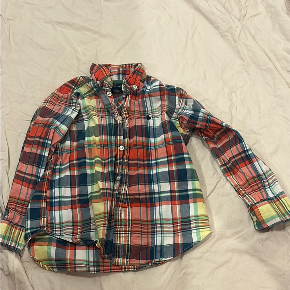 Ralph Lauren Red and Blue Button Down Shirt